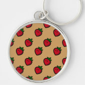 Niedliches Red Strawberry Muster für Veganer Schlüsselanhänger (Vorne)