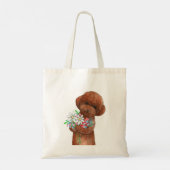 Niedliches Red Toy Poodle Puppy Doodle Doodle Love Tragetasche (Rückseite)