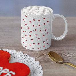 Niedliches Red Valentines Herzmuster Kaffeetasse