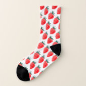 Niedliches Red Watercolor Strawberry Muster Socken (Links - Außen)