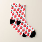 Niedliches Red Watercolor Strawberry Muster Socken (Paar)