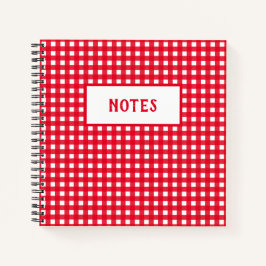 Niedliches Red & White-Kariert-Everyday-Notebook Notizblock