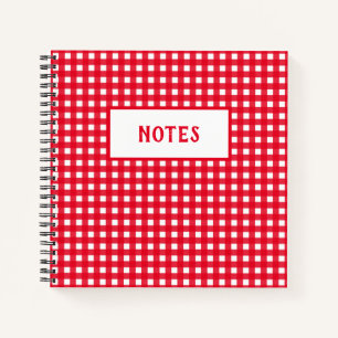 Niedliches Red & White-Kariert-Everyday-Notebook Notizblock