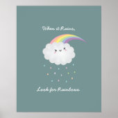 Niedliches Regenbogen-Cloud-Regen Inspiration Zita Poster (Vorne)