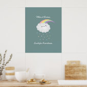 Niedliches Regenbogen-Cloud-Regen Inspiration Zita Poster (Küche)