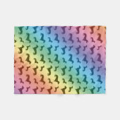 Niedliches Regenbogen-Dackelmuster Fleecedecke (Vorderseite (Horizontal))