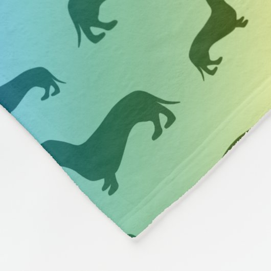 Niedliches Regenbogen-Dackelmuster Fleecedecke (Ecke)