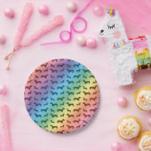 Niedliches Regenbogen-Dackelmuster Pappteller (Party)