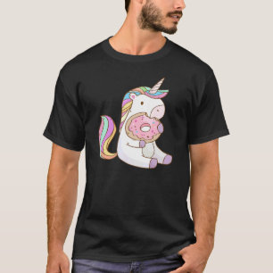 Niedliches Regenbogen Einhorn zum Essen Donut für  T-Shirt