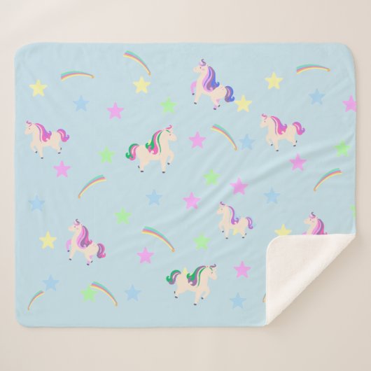 niedliches Regenbogen-Farbverlauf Unicoror Sherpadecke (Vorderseite (Horizontal))