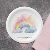 Niedliches Regenbogen Kinderdusche Pappteller