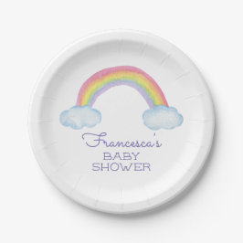 Niedliches Regenbogen Kinderdusche Pappteller
