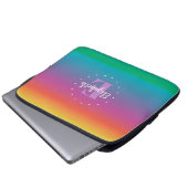 Niedliches Regenbogen Ombre Multicfarbiges Monogra Laptopschutzhülle (Vorne Knopf)