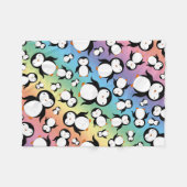 Niedliches Regenbogen Penguinmuster Fleecedecke (Vorderseite (Horizontal))