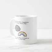 Niedliches Regenbogen-Regen-Wolken-Glück-Zitat Kaffeetasse (Vorderseite Links)