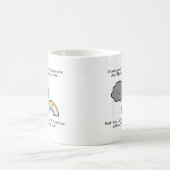 Niedliches Regenbogen-Regen-Wolken-Glück-Zitat Kaffeetasse (Mittel)