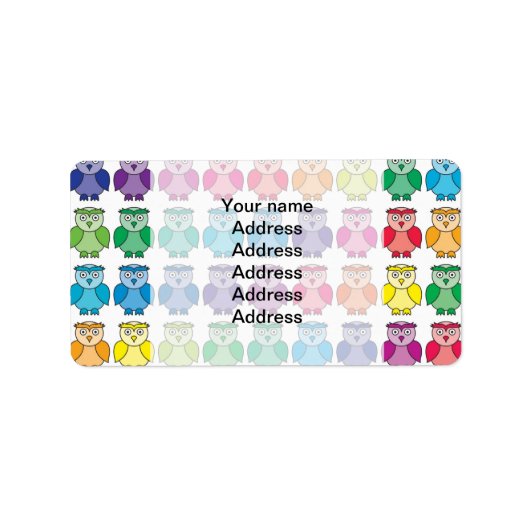 Niedliches Regenbogen-Schälmuster Adressaufkleber (Vorne)