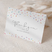 Niedliches Regenbogen Sprinkle Kinderdusche Dankeskarte