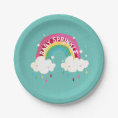 Niedliches Regenbogen Sprinkle Kinderdusche Pappteller (Vorderseite)