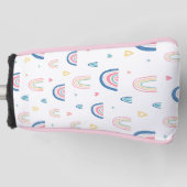 Niedliches Regenbogen- und Herzmuster Golf Headcover (Vorderseite)