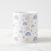 Niedliches Regenbogen- und Herzmuster Jumbo-Tasse (Vorderseite)