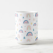 Niedliches Regenbogen- und Herzmuster Kaffeetasse (Mittel)