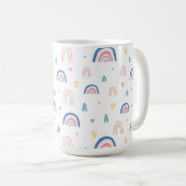 Niedliches Regenbogen- und Herzmuster Kaffeetasse (VorderseiteRechts)