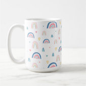 Niedliches Regenbogen- und Herzmuster Kaffeetasse (Links)
