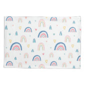 Niedliches Regenbogen- und Herzmuster Kissenbezug (Rückseite)