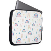 Niedliches Regenbogen- und Herzmuster Laptopschutzhülle (Vorne Rechts)