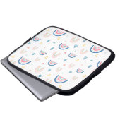 Niedliches Regenbogen- und Herzmuster Laptopschutzhülle (Vorne Knopf)