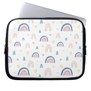 Niedliches Regenbogen- und Herzmuster Laptopschutzhülle
