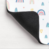 Niedliches Regenbogen- und Herzmuster Mousepad (Ecke)