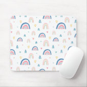Niedliches Regenbogen- und Herzmuster Mousepad (Mit Mouse)