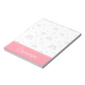 Niedliches Regenbogen- und Herzmuster Notizblock (Rotiert)