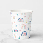 Niedliches Regenbogen- und Herzmuster Pappbecher (Links)