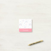 Niedliches Regenbogen- und Herzmuster Post-it Klebezettel (Auf Schreibtisch)