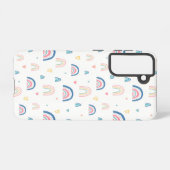 Niedliches Regenbogen- und Herzmuster Samsung Galaxy Hülle (Rückseite (Horizontal))