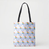 Niedliches Regenbogen- und Lächelndes Cloud-Muster Tasche (Vorderseite)