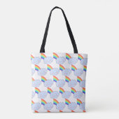 Niedliches Regenbogen- und Lächelndes Cloud-Muster Tasche (Rückseite)