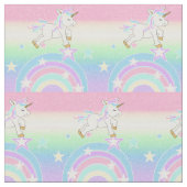 Niedliches Regenbogen Unicorn Stoff (Nahaufnahme)