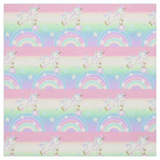 Niedliches Regenbogen Unicorn Stoff (Muster)