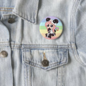 Niedliches Regenbogenanime-Panda-Mädchen Button (Beispiel)