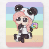Niedliches Regenbogenanime-Panda-Mädchen Mousepad (Vorne)