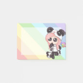 Niedliches Regenbogenanime-Panda-Mädchen Post-it Klebezettel (Vorderseite)