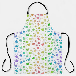 Niedliches Regenbogenbuch und Lesemuster Schürze