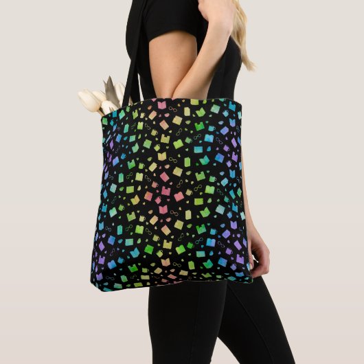 Niedliches Regenbogenbuch und Lesemuster Tasche (Von Nahem)
