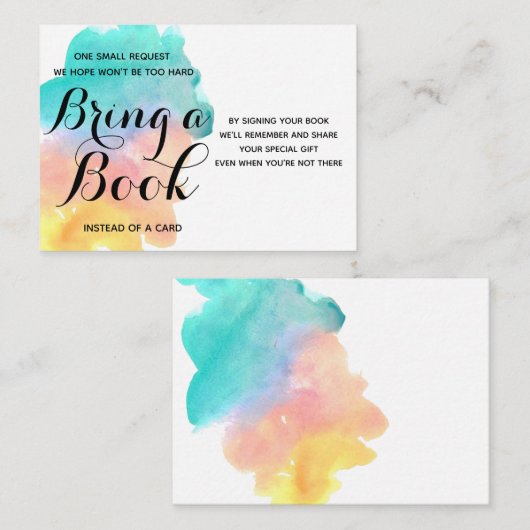 Niedliches Regenbogenfarbbaby bringt eine Buchkart Begleitkarte (Vorne/Hinten)