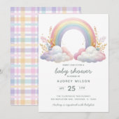 Niedliches Regenbogengeschlecht Neutrale Babydusch Einladung (Vorne/Hinten)