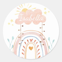 Niedliches Regenbogenkid-Label Runder Aufkleber